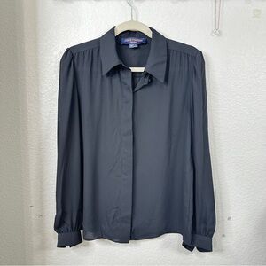 Louis Vuitton Uniforms Black Shirt 38 Minimalist Designer Luxury Silky Sheer